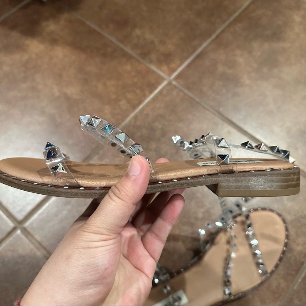Steve Madden Travel Clear Studded Sandals - Picture 7 of 10